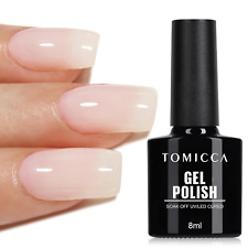 TOMICCA UV Nagellack Milchig Weiss, 8Ml Milchig Weiß Gel-Nagellack, UV LED Soak 