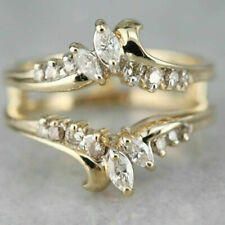 Marquise Diamant Verlobungsring Damen Wrap Band Ring 0,80 Karat Gelbgold-Finish