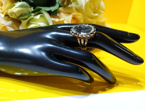 Goldring mit aquamarin - goldring,