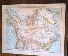 historische Landkarte 1893 " Britisch Nordamerika (Kanada) und Alaska Grönland