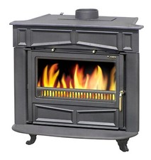 EEK A Gusskaminofen Plamen Glas Franklin mit 11kW Gussofen Kamin Ofen BIMSCHV2