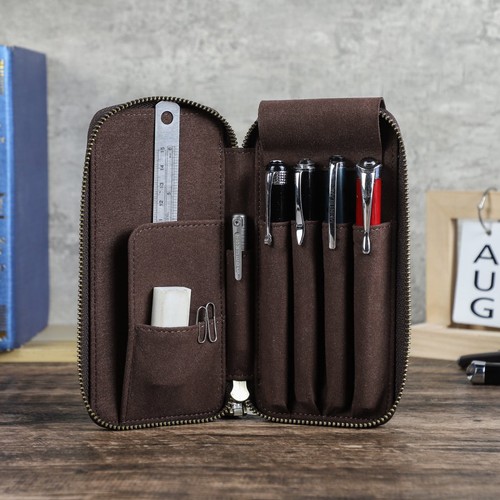 Echt leder federmäppchen etui - echt,