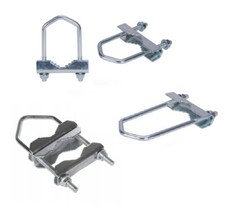 Bügelschelle Doppelschelle Mastschelle Zahnschelle verzinkt M8 - Längenauswahl 