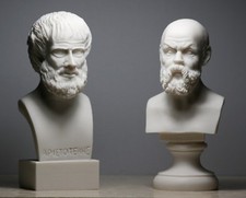 Sokrates & Aristoteles Griechischer Philosoph Büste Kopf Set Statue Skulptur