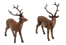 Hirsch Deko Figur Braun Rentier Stehend Weihnachten Herbst Advent Winter 2 Stück