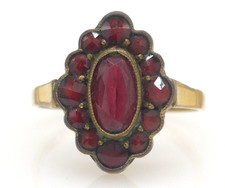 Größe 54 Ring 333 GOLD 8 Karat Gelbgold bague anillo Granat anello oro G3650/25