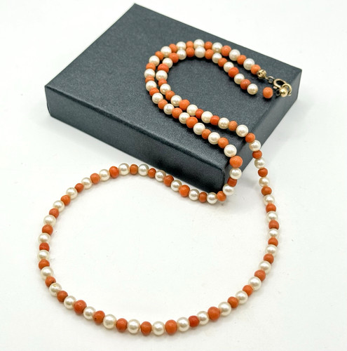 Vintage korallen halskette - vintage,
