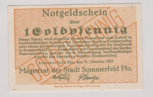 Goldpfennig banknote notgeld - 1,