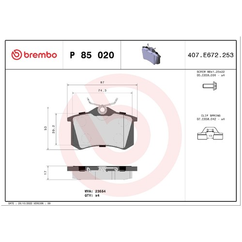 Brembo bremsbelagsatz - brembo,