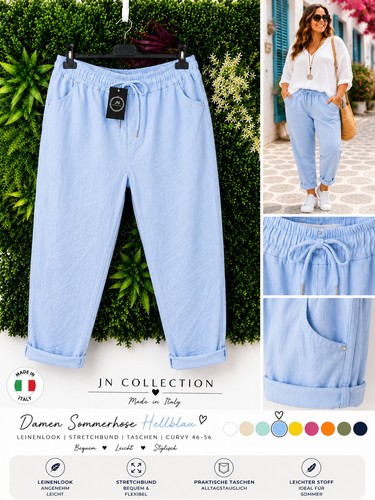 Damen stretchhose leinenlook - stretchhose,