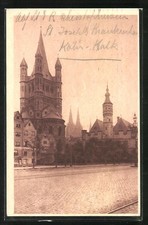 Köln, Groß St. Martin und Stapelhaus, Ansichtskarte 