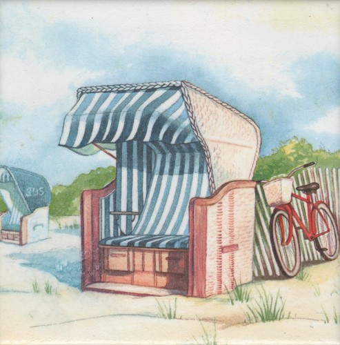 Deko wandfliese strandkorb - wandfliese,