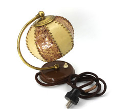 Nachttischlampe Schreibtisch Messing Rundschirm Art Deco alt 40-50-er vintage