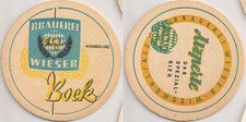 Brauerei Wieser, Wiesmühl / Alz - alter Bierdeckel / Bierfilz "Alzperle / Bock"