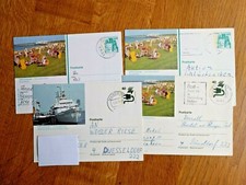 4 Ganzsachen Bildpostk 1976 - 1978 Nordsee - Cuxhaven -Schiff Wappen von Hamburg