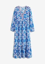 bedrucktes Tunika-Kleid, regular Gr. 36 Hellblau Bedruckt Damen Maxikleid Neu