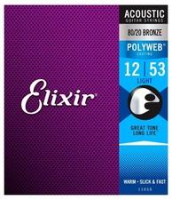 Akustikgitarren-Saiten Elixir Acoustic Polyweb 11050 80/20 Bronze Light 12-53