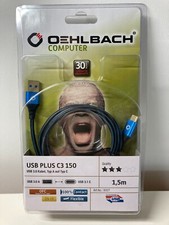 Oehlbach USB Plus C3 USB-Kabel für Smartphones Typ A 3.0 zu Typ C 3.1 1,5m 9327