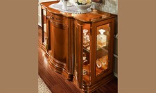 Sideboard Anrichte Bar Glastüren Nussbaum Massivholz Klassisch Italienisch Stil 