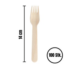 Einweg Holzgabeln 100 Stk 14cm