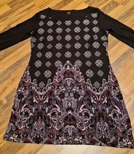 Schwarzes gemustertes Dreiviertelarm KLEID Schwarz S.oliver Selection Neu