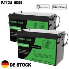 2X 24V 100Ah Lithium Batterie LiFePO4 Akku 100A BMS für Wohnmobil Solaranlage