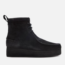 Clarks Originals Damen WALLABEE CRAFT Schwarz Nubukleder Stiefel
