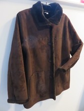 Kuschelig warme Winterjacke für Damen in 42 aus Nubuk-Lederimitat, waschbar