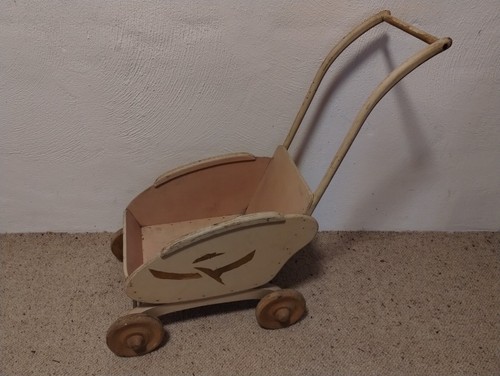 Puppenwagen antik aus holz - puppenwagen,