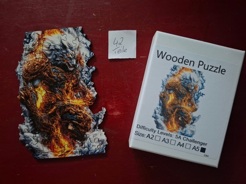 Puzzle wooden holz feuer - puzzle,