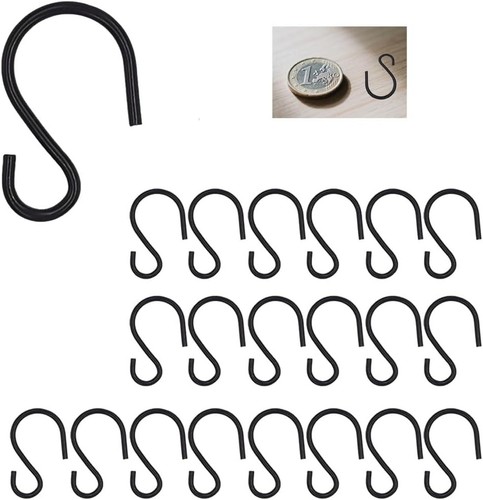 20x haken schwarz - s, 3,2cm