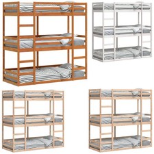 Dreifach Etagenbett Kinderbett Hoch Stock Holz Bett Massivholz Kiefer 6 Farbe DE