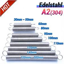 Zugfedern Edelstahl mit Haken Verlängerungsfeder Zugfeder Drahtstärke 1,5-2 mm