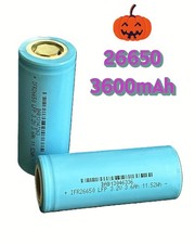2X Akku Batterien 26650 3600mAh Wiederaufladbar 26mm x 65mm.