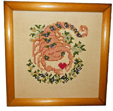 Kreuzstich Stickbild 16,5 x 16,5 cm Sternzeichen Skorpion mit Rahmen