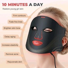 LED Gesichtsmaske mit Touch Button, 7 Farben LED Lichttherapie Maske für Gesicht