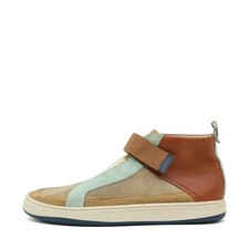 Camper Herren High-Top Sneaker Braun Beige Blau Wildleder Leder Textil EU 42