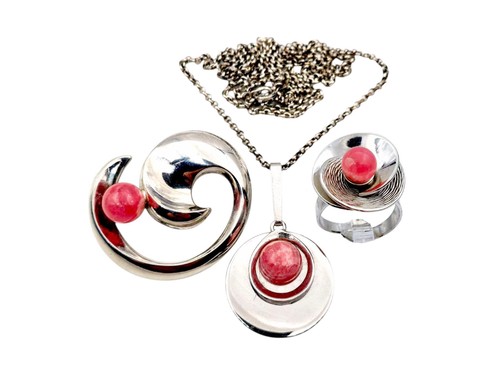 Vintage rosenquarz schmuckset - vintage, rosenquarz-schmuckset