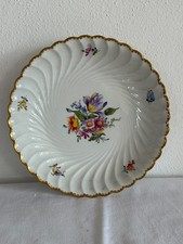 Großer Ø 23 cm + kleiner Teller Ø 13 cm mit Goldrand florales Design Nymphenburg