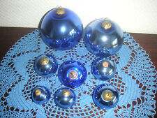8 x Christmas ornament Kugel blue ball Biedermeierkugeln Chtristbaumkugeln blau