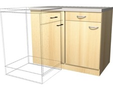 Flex Well Eckunterschrank Nano BxTxH 110 x 60 x 85 cm buche matt zerlegt Anschla