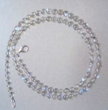 Labradorit Kugel Kette - 75 Karat - 45 cm  -  925er Silber Schloss - Grün