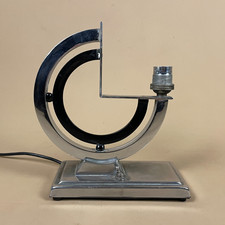 Art Deco Walkerlite Kreis Lampe Nachttisch Silber Metall Leuchte Antik Vintage