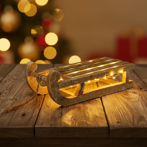 Led holz schlitten mit - timer,