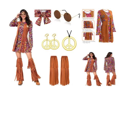 Hippie kleid damen - damen, 70er