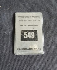 alte  Fahrradmarke  -  Wanderer Werke  AG  Werk Siegmar   /   2