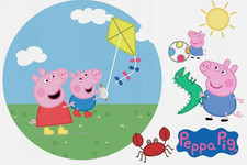 Peppa Pig Schwein Essbar Tortenaufleger Torte Geburstag Zuckermasse +NAME