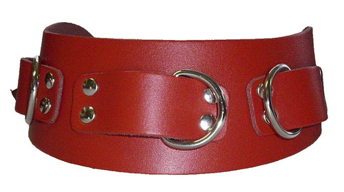 Breites rotes leder - breites, leder-halsband