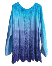 Lagenlook Überwurf Pullover Pulli, neu, Unikat, Handarbeit, Übergröße s. Maße