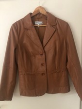 Damenlederjacke cognacfarben Gr. 42 Heine